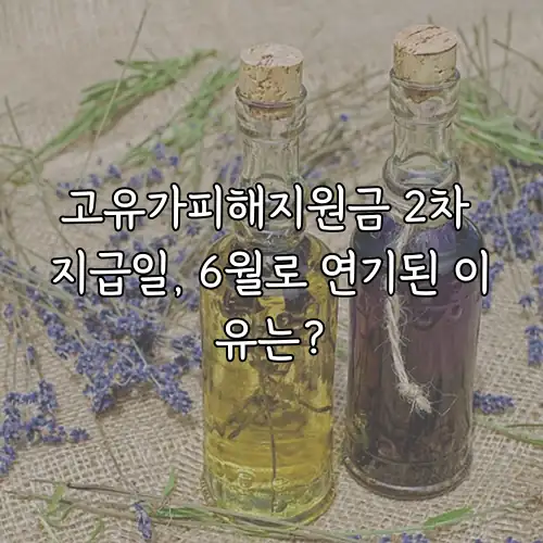 고유가피해지원금 2차 지급일, 6월로 연기된 이유는?