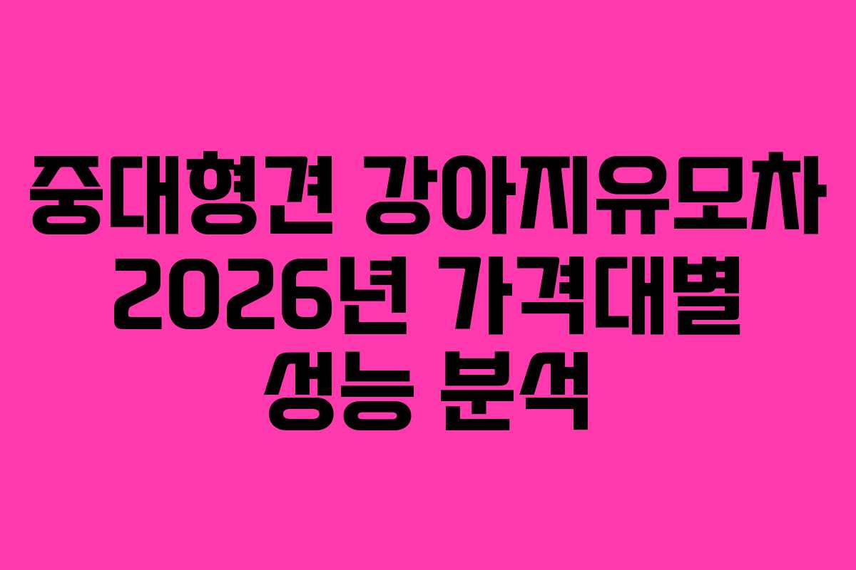 중대형견 강아지유모차 2026년 가격대별 성능 분석