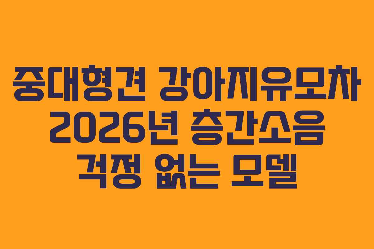 중대형견 강아지유모차 2026년 층간소음 걱정 없는 모델