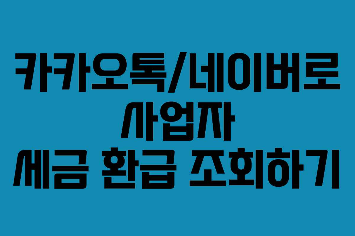카카오톡/네이버로 사업자 세금 환급 조회하기
