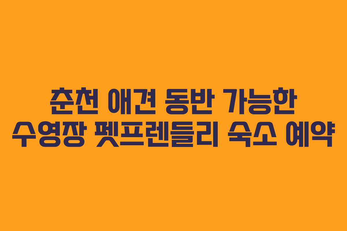 춘천 애견 동반 가능한 수영장 펫프렌들리 숙소 예약