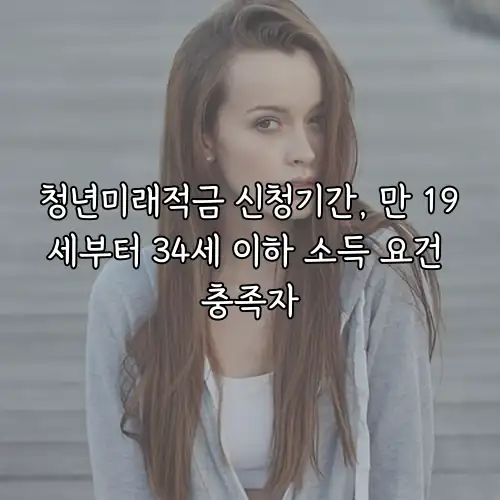 청년미래적금 신청기간, 만 19세부터 34세 이하 소득 요건 충족자