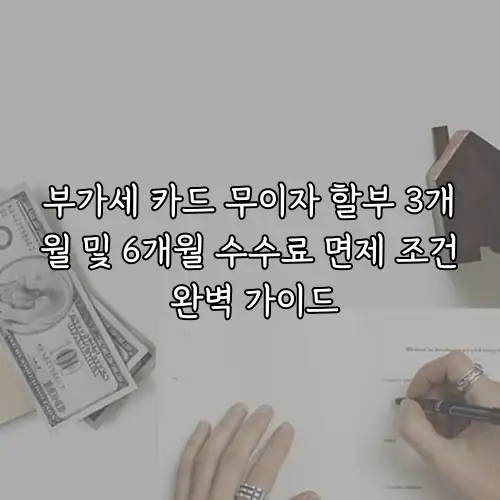 부가세 카드 무이자 할부 3개월 및 6개월 수수료 면제 조건 완벽 가이드
