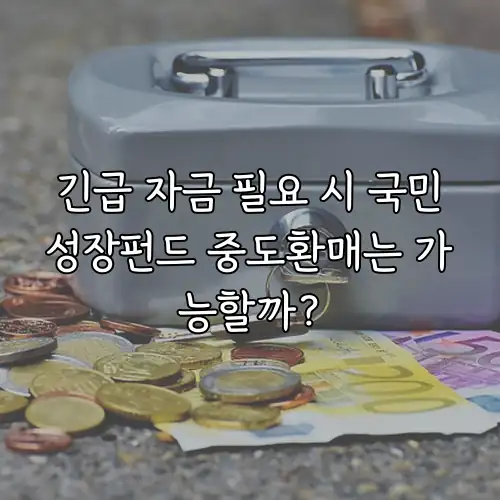긴급 자금 필요 시 국민성장펀드 중도환매는 가능할까?