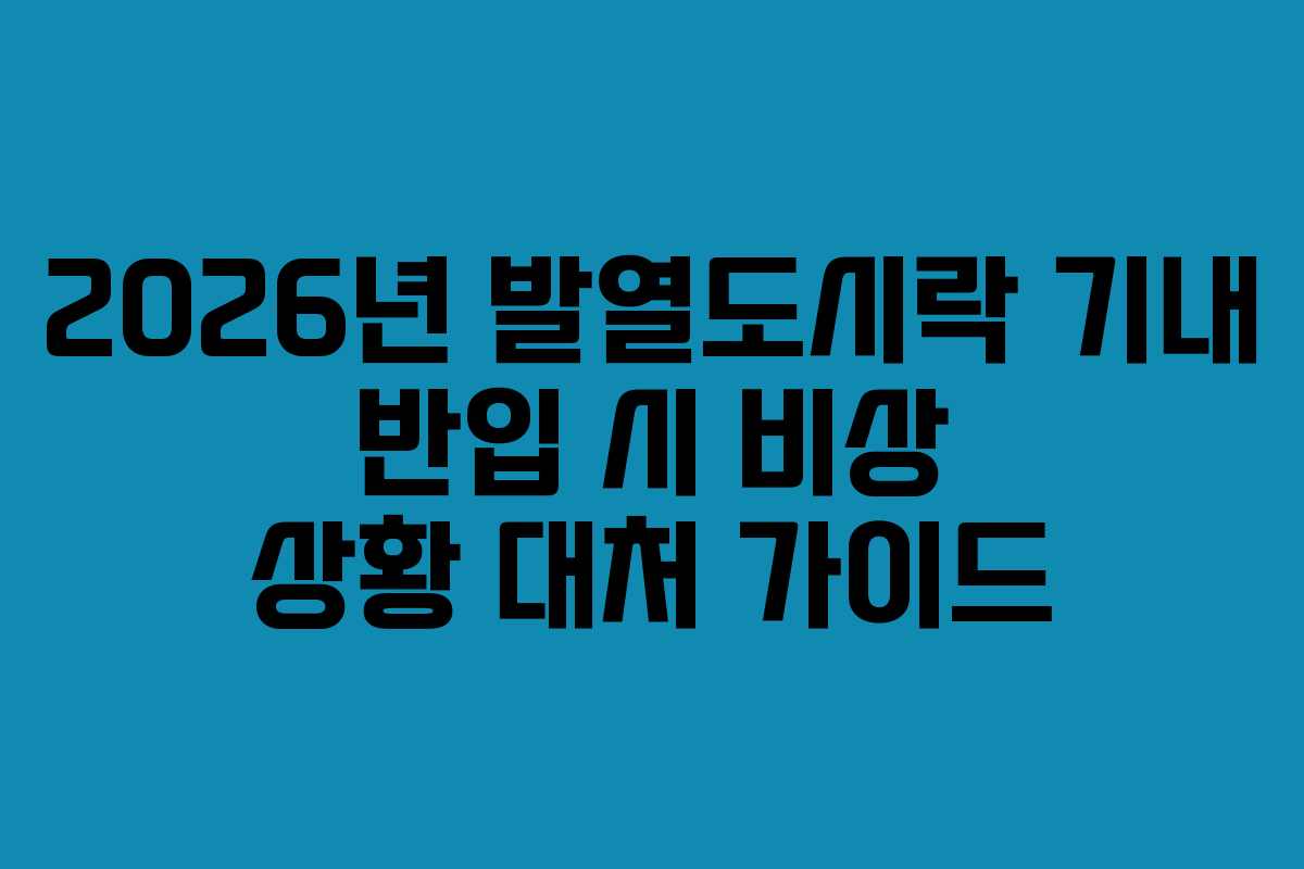 2026년 발열도시락 기내 반입 시 비상 상황 대처 가이드