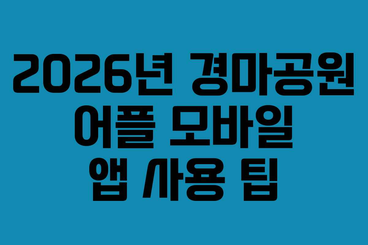 2026년 경마공원 어플 모바일 앱 사용 팁 2026년 경마공원 어플 모바일 앱 사용 팁