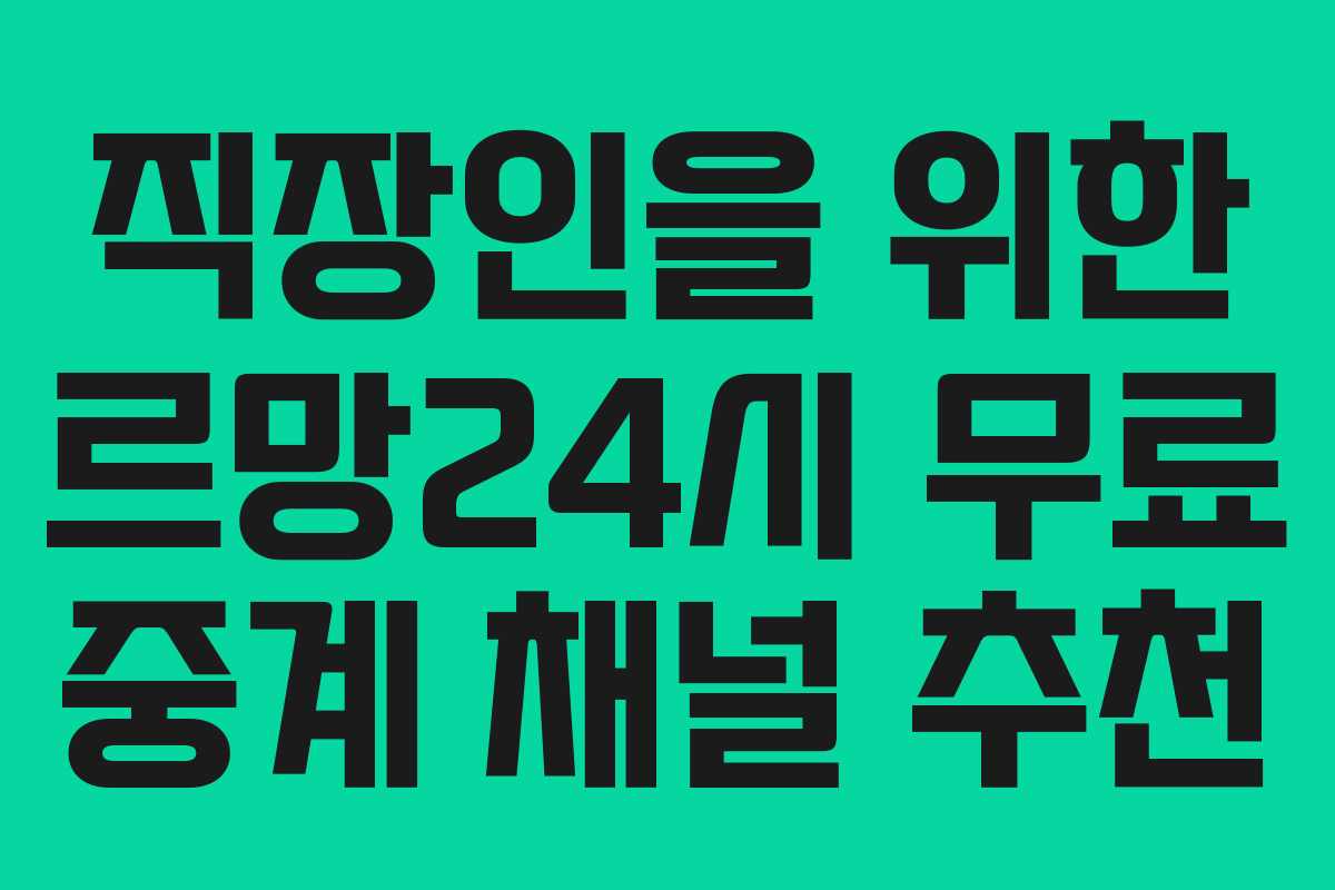 직장인을 위한 르망24시 무료 중계 채널 추천 직장인을 위한 르망24시 무료 중계 채널 추천